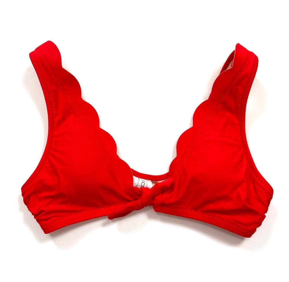 J. Crew Scalloped Tie-Front Bikini Top